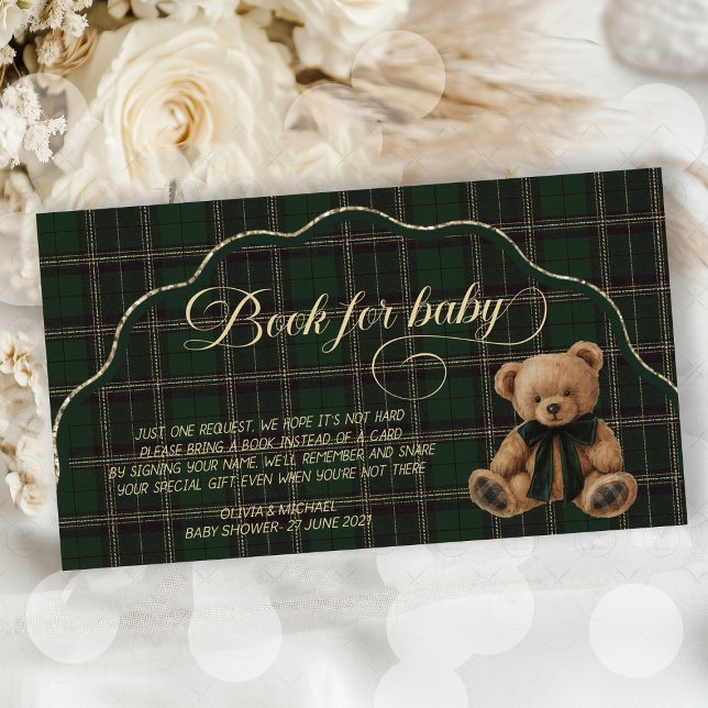 Carte D'accompagnement Polo Teddy Bear Classic Baby Shower book for baby (polo teddy bear, classic baby shower, book for baby, baby shower guest book, vintage baby shower, ra)