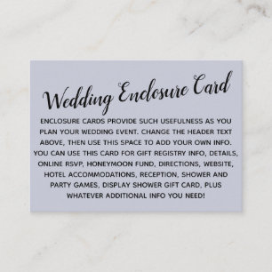 Carte D'accompagnement Polyvalent Simple Personnalisé Mariage DIY Poussié