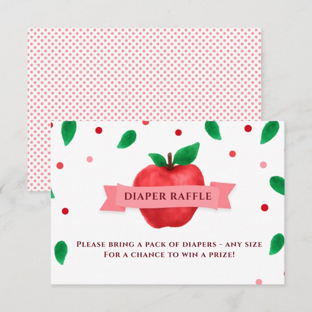 Carte D'accompagnement Pomme de mon oeil thème Diaper Raffle Insérer (Devant / Derrière)