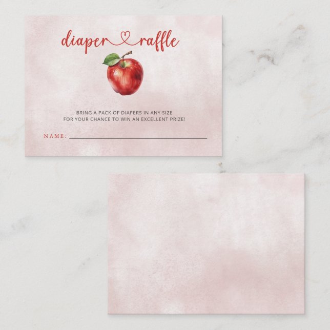 Carte D'accompagnement Pomme de notre Baby shower oculaire Déchets Raffle (Devant / Derrière)