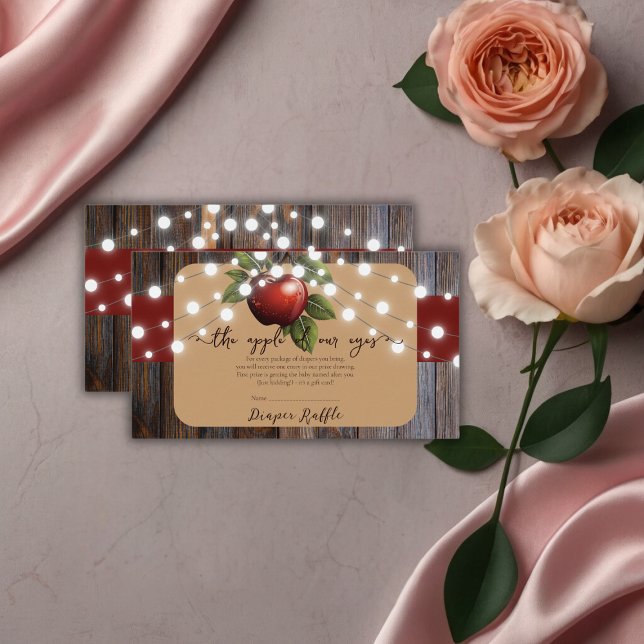 Carte D'accompagnement Pomme de notre oeil Baby shower d'automne rustique (Créateur téléchargé)
