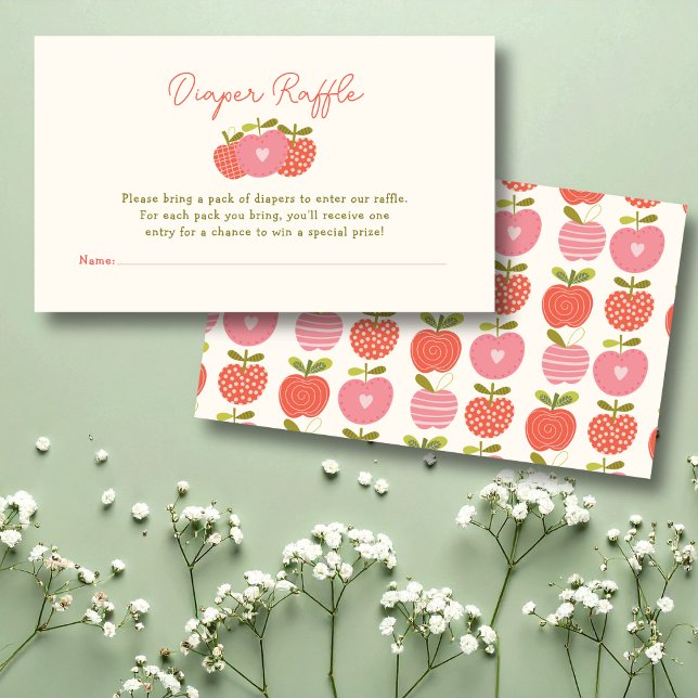 Carte D'accompagnement Pomme de Notre Oeil Chute Baby shower Déchets Raff (Créateur téléchargé)