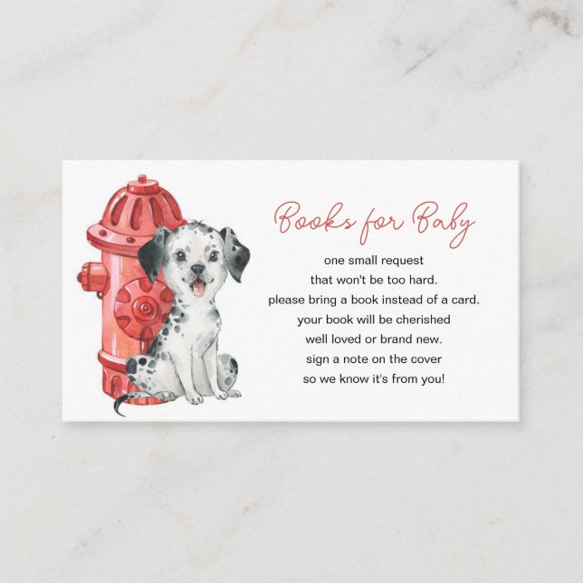 Carte D'accompagnement Pompier Pompier Baby shower Demande de carnet (Devant)