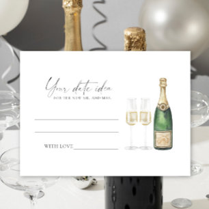 Carte D'accompagnement Pop the Champagne - Date night idea \ Date jar