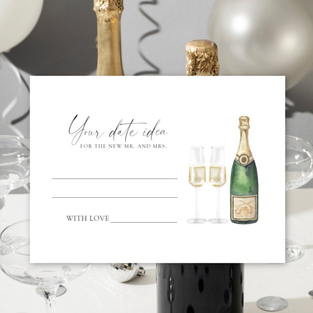 Carte D'accompagnement Pop the Champagne - Date night idea \ Date jar (Créateur téléchargé)