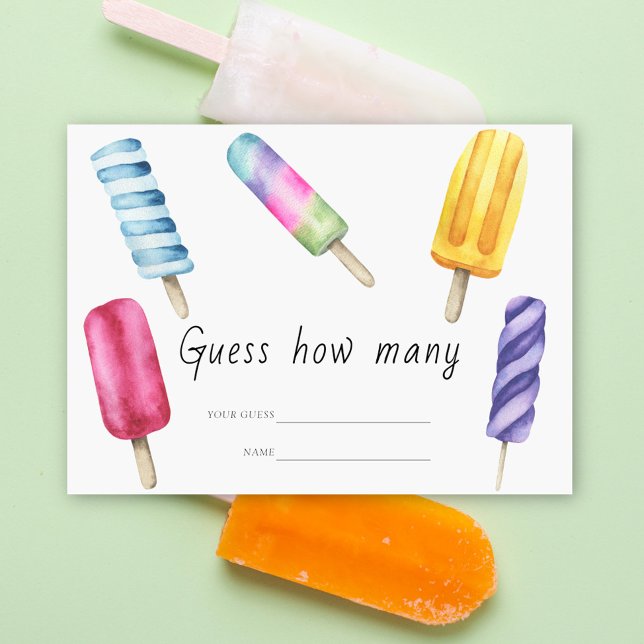 Carte D'accompagnement Popsicle - Devinez combien de jeux (Créateur téléchargé)