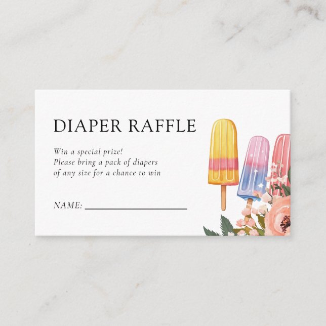 Carte D'accompagnement Popsicle Prêt à pop Baby shower Déchets Raffle (Devant)