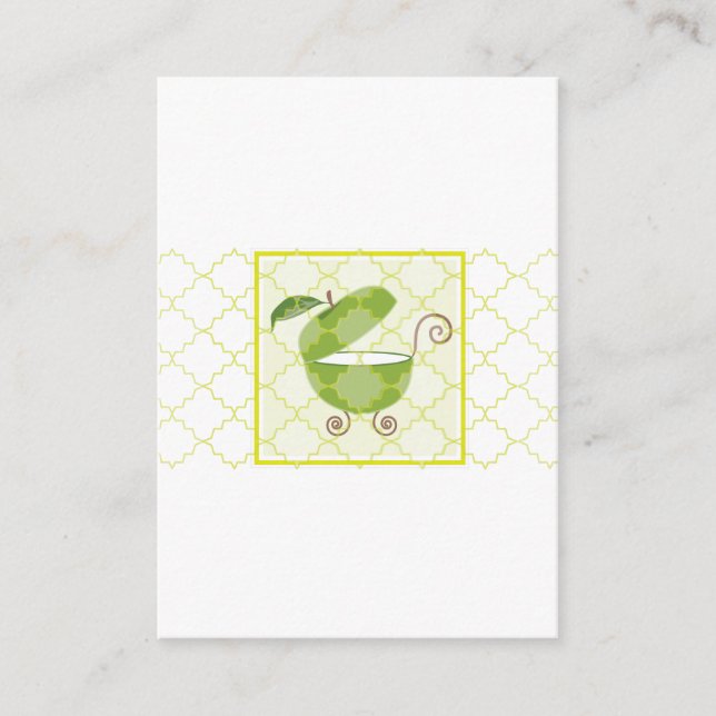 Carte D'accompagnement Porte bébé Pomme verte | Apportez un livre (Devant)