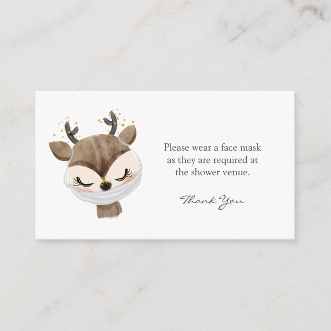 Carte D'accompagnement Porter une demande de masque facial Deer Baby show (Devant)