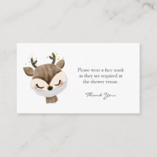 Carte D'accompagnement Porter une demande de masque facial Deer Baby show