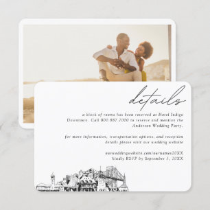 Carte D'accompagnement Portland Mariage Hotel Détails du bloc de chambre