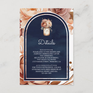 Carte D'accompagnement Pot de fleurs en terre cuite Navy Détails de maria