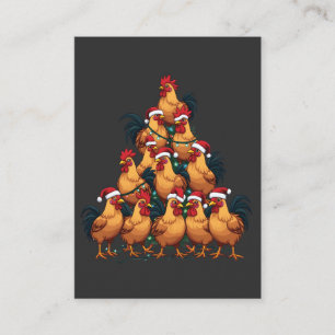Carte D'accompagnement Poulets sapin de Noël Joyeux Noël Funny Noël