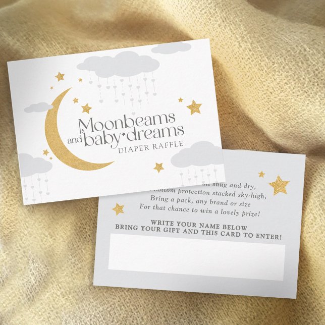 Carte D'accompagnement Poutres de lune et bébé rêves baby shower tombole  (Créateur téléchargé)