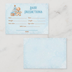 Carte D'accompagnement Prédictions Blue Christmas Boy Baby shower Jeu