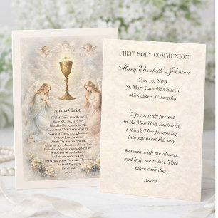 Carte D'accompagnement Première communion Anima Christi Souvenir