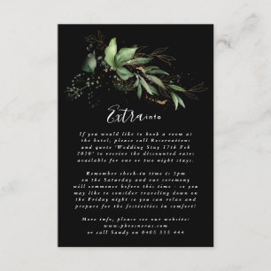 Carte D'accompagnement Premium Black Leafy Botanical Eucalyptus Green