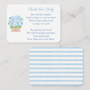 Carte D'accompagnement Preppy Blue Hydrangea Baby Boy Shower Apportez Un