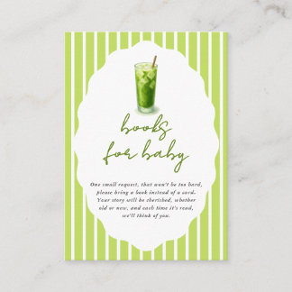 Carte D'accompagnement Preppy Stripes Matcha Baby Shower Books For Baby