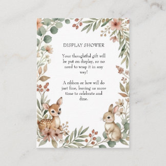 Carte D'accompagnement Présentation de Baby Shower Bois de Sage Vert