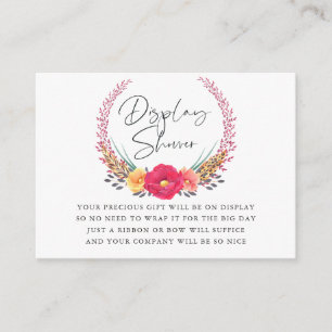 Carte D'accompagnement Présentation de Baby Shower Floral Safari