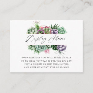 Carte D'accompagnement Présentation de Baby Shower Géométrique Succulent 