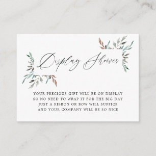 Carte D'accompagnement Présentation de Baby Shower Greenery Winter