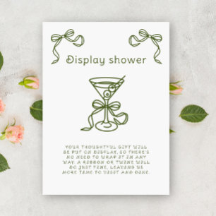 Carte D'accompagnement Présentation de douche de mariée Martini Bow