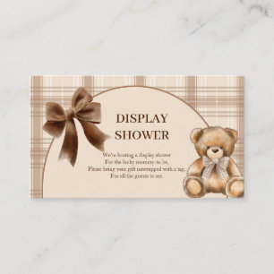 Carte D'accompagnement Présentation de douche ourson élégant beige carrea