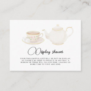Carte D'accompagnement Présentation de la douche de mariage Tea Party