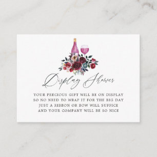 Carte D'accompagnement Présentation de la fête prénuptiale de dégustation