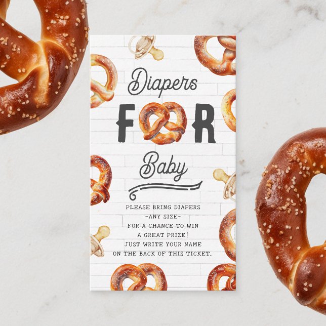 Carte D'accompagnement Pretzels & Pacificateurs Baby shower Déchets Raffl (Créateur téléchargé)