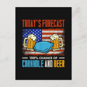 Carte D'accompagnement Prévision d'aujourd'hui Cornhole Et Bière