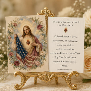 Carte D'accompagnement Prière au Sacré-Cœur de Jésus pour l'Amérique