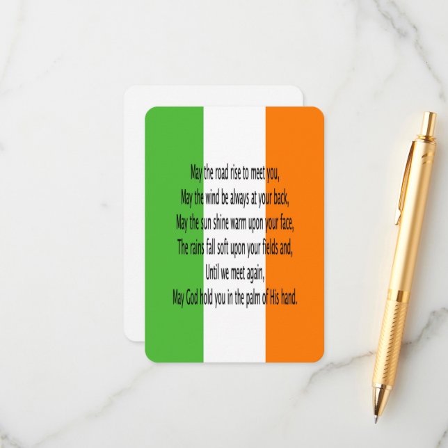 Carte D'accompagnement Prière de bénédiction irlandaise (Devant/Arrière en situation)