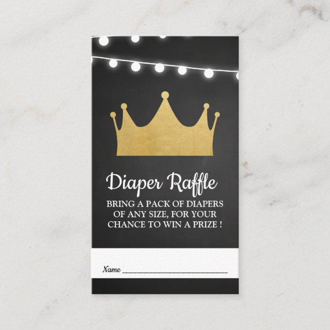 Carte D'accompagnement Prince | Brochure à huile baby shower or (Devant)