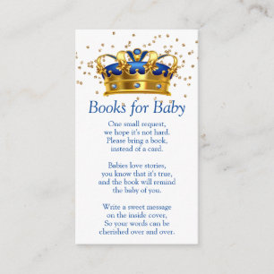 Carte D'accompagnement Prince Royal Blue Gold Elephant Books for Baby