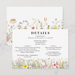 Carte D'accompagnement Printemps Été Fleur Sauvage Beige Bohème