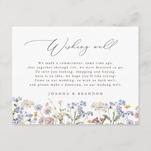 Carte D'accompagnement Printemps Fleur sauvage Pré jardin boho Wishing we