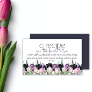 Carte D'accompagnement Printemps noir blanc tulipes Recette pour la marié