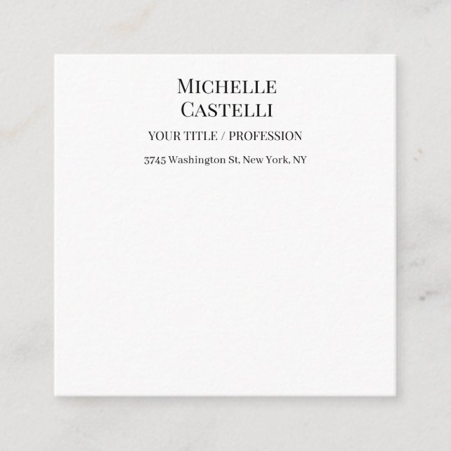 Carte D'accompagnement Professional Unique Classical Simple Black & White (Devant)