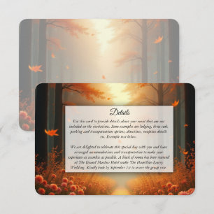 Carte D'accompagnement Promenade de mariage dans les bois en automne aux