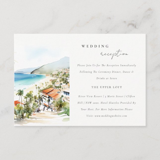 Carte D'accompagnement Puerto Vallarta Mexico Scape Wedding Reception (Devant)