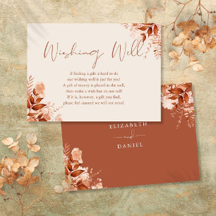 Carte D'accompagnement Puits de souhaits Automne Floral Rustique Mariage