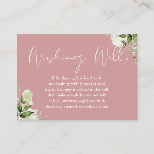 Carte D'accompagnement Puits de souhaits de mariage floral de verdure Ros