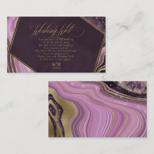 Carte D'accompagnement Puits de souhaits en agate abstraite V2 Mauve ID82