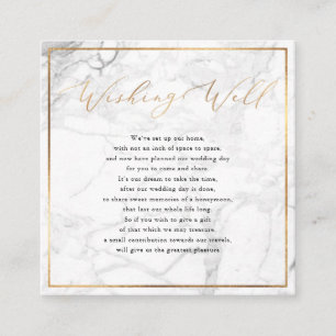 Carte D'accompagnement Puits de souhaits en marbre, faux or calligraphié