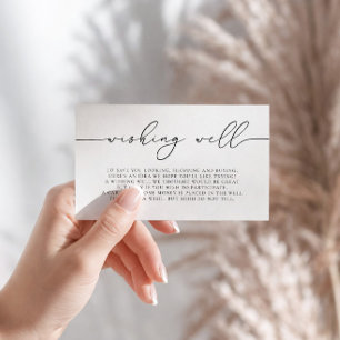 Carte D'accompagnement Puits de Vœux Calligraphié Élégant Minimaliste