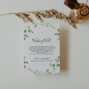 Carte D'accompagnement Puits de vœux de mariage au feuillage d'eucalyptus