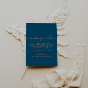 Carte D'accompagnement Puits de vœux de mariage classique bleu marine or